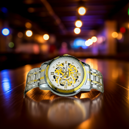 Hoursly Original Skeleton Dial Watch - Model 1330 (Stainless Steel)